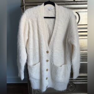 Jcrew Relaxed V-neck Cardigan Sweater in brushed yarn